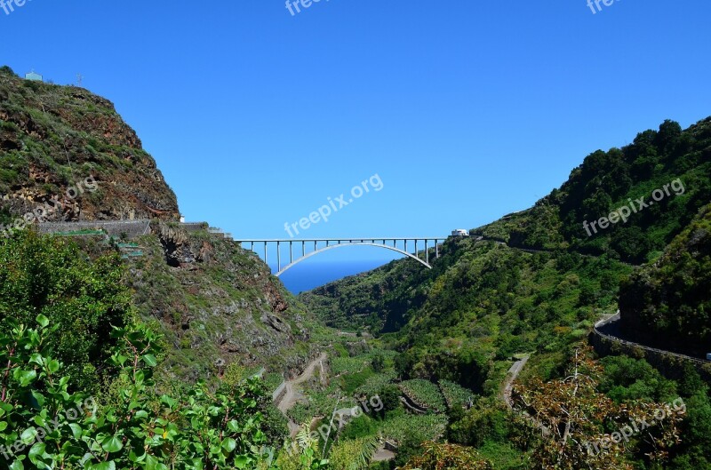 Bridge Los Tilos Bridge La Palma Building Panorama