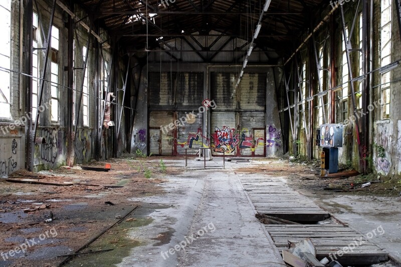 Storage Hall Warehouse Dilapidated Architecture Building