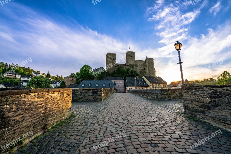 Runkel Castle Hesse The Lahn Valley Sunset