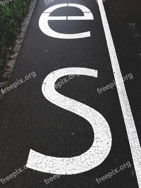 Letters Sidewalk Graphically Away Tarred