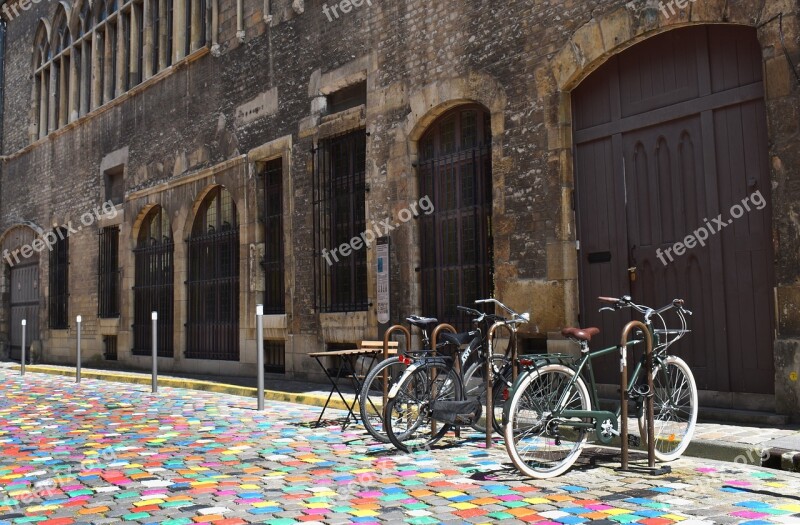 Street Pavers Color Bikes Bicycles