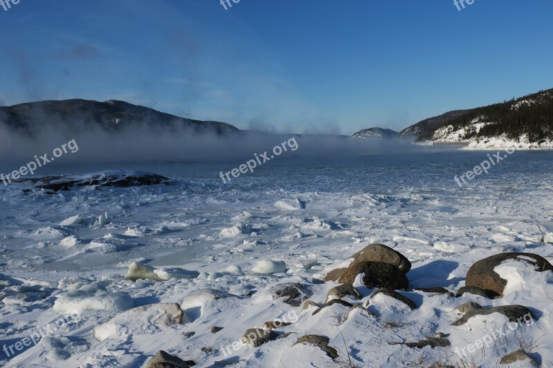 Tadoussac Fjord Water Night Winter