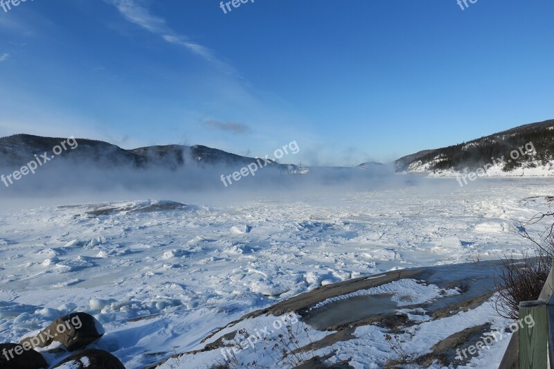 Tadoussac Fjord Water Night Winter