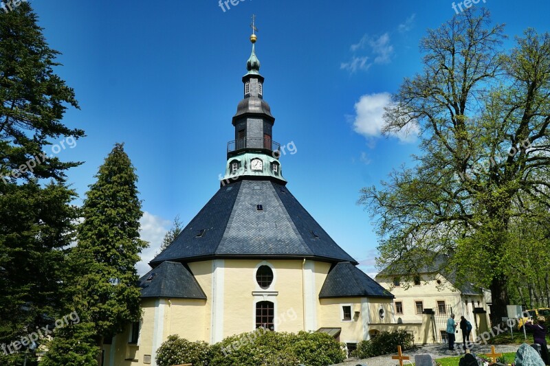 Mountain Church Seiffen Ore Mountains Saxony Germany