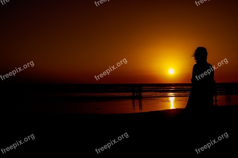 Silhouete Goa Sunset Beach Baga Beach