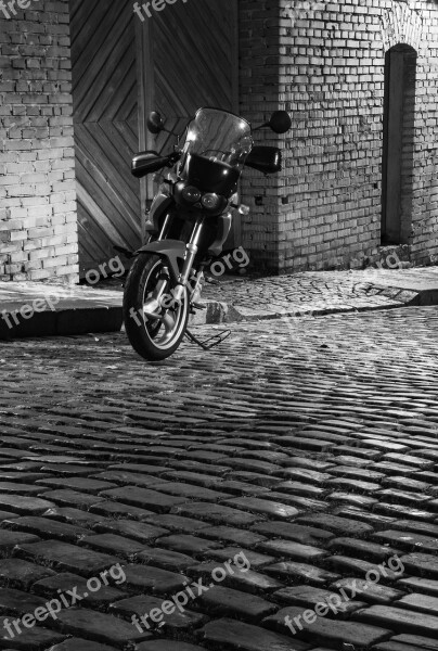 Motorbike Monochrome City Black Vehicle