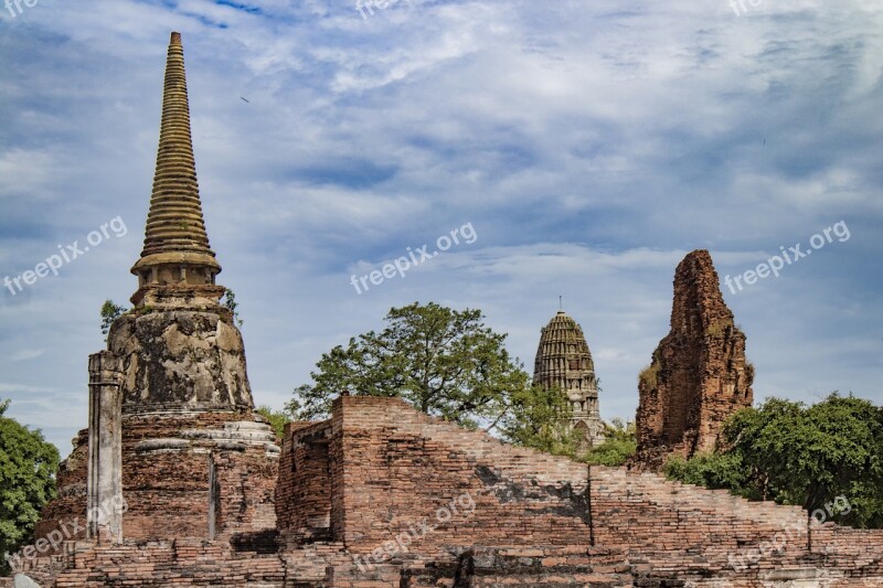 Temple Asia Ruin Buddhist Brick