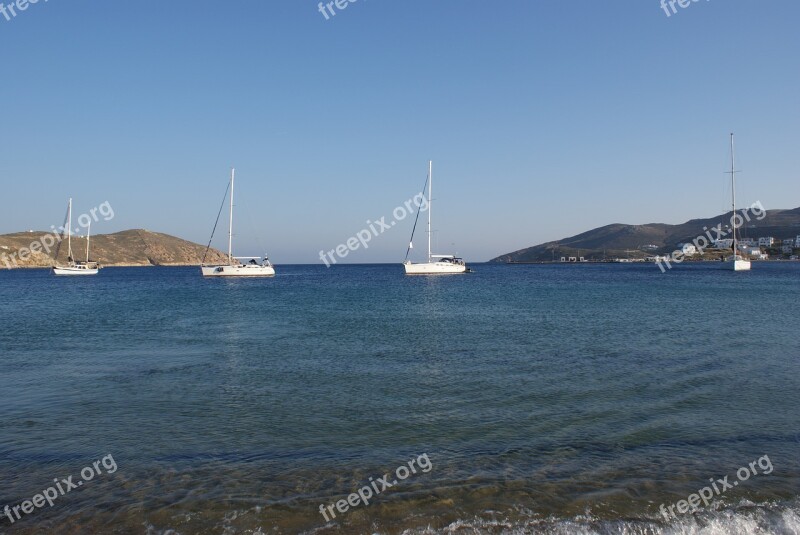 Sailing Yacht Greece Mediterranean Cyclades Free Photos