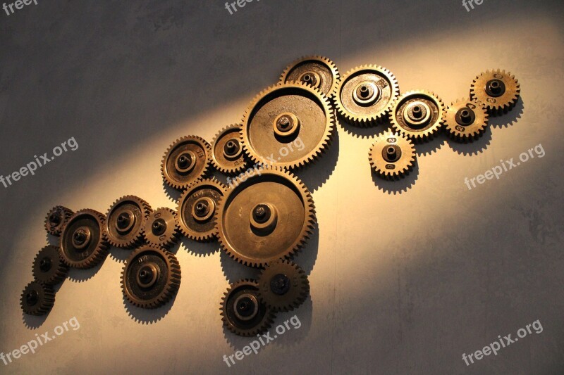 Gears Factory Industry Industrial Mechanical