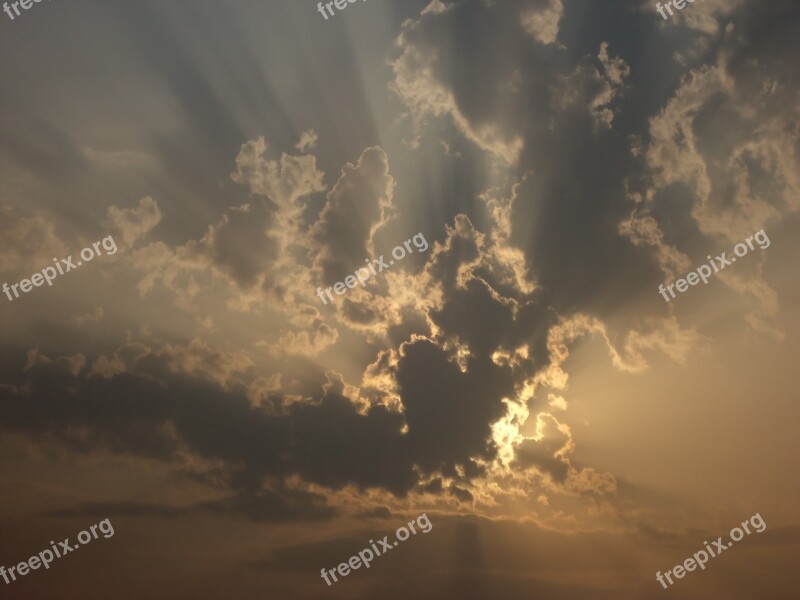 Sky Sun Sunset Clouds Nature