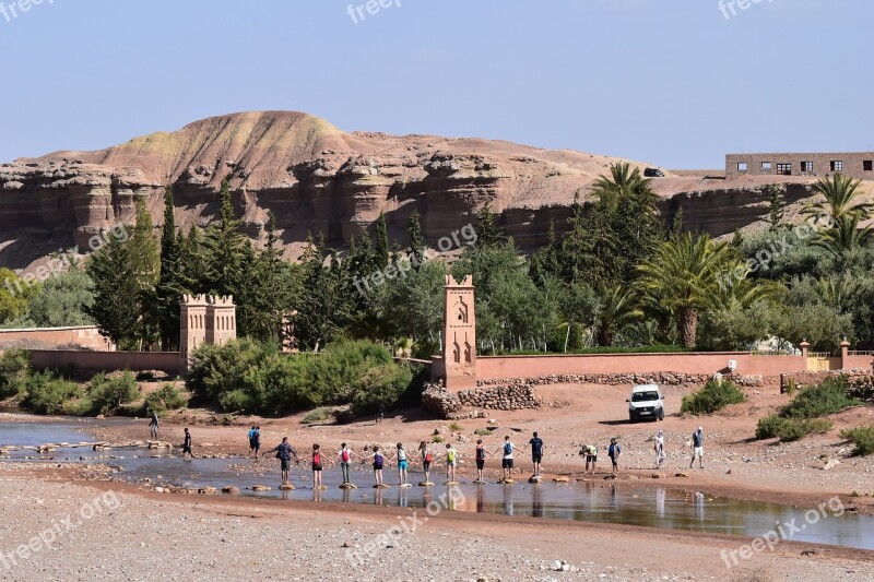 Morocco Water Nature Landscape Oasis