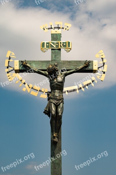 Bridge Karl Prague Cross Jesus