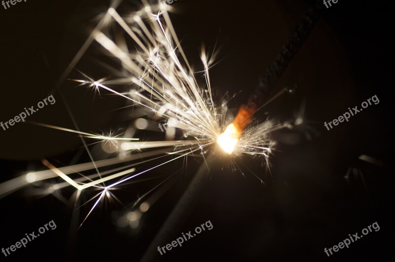 Sparkler New Year Sparks Glowing Sparkle