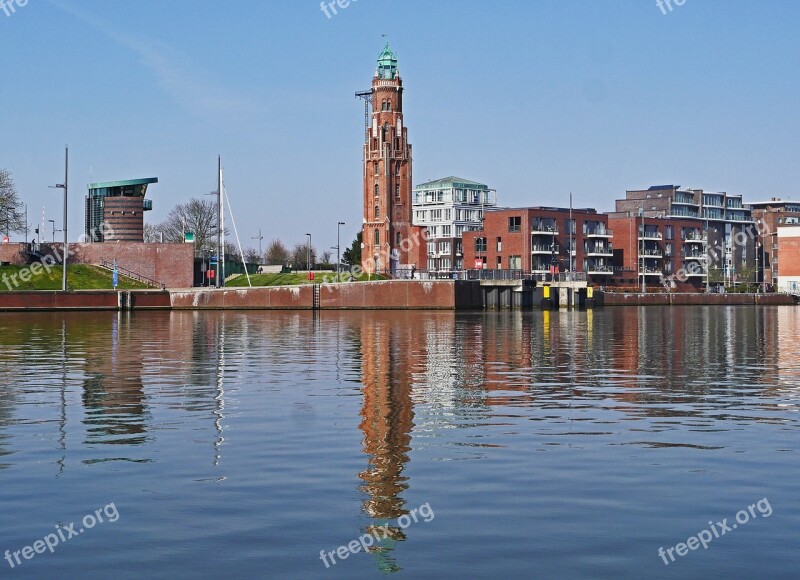 Bremerhaven Lighthouse Landmark Brick Inland Port