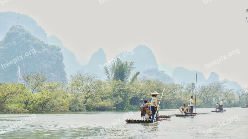 River Guilin China Landscape Travel