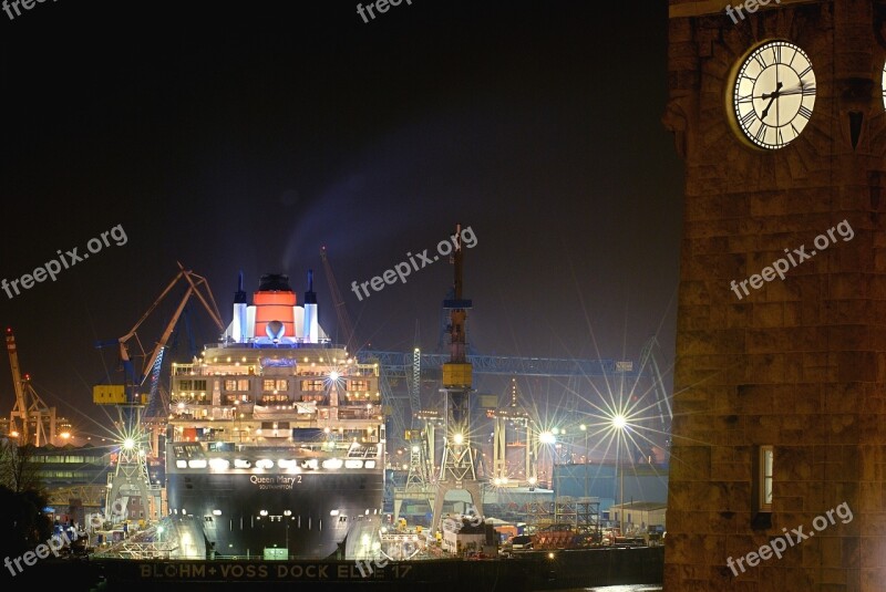 Port Hamburg Queen Mary Dock Blohm And Voss