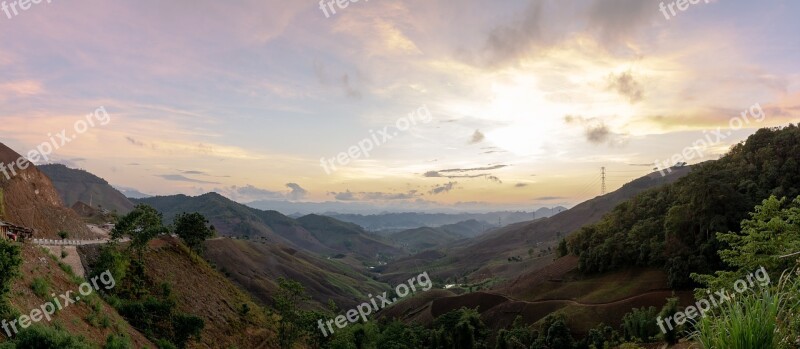 The Hill Mountain Sky Sunset The Landscape