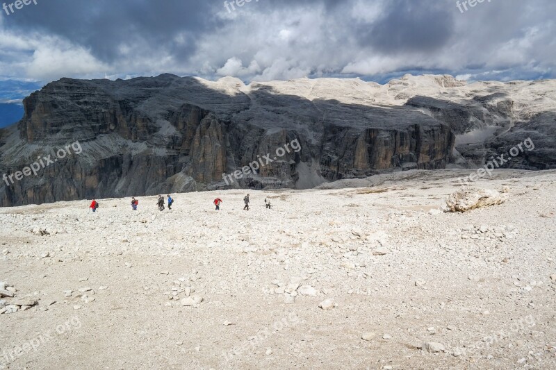 Dolomites Sella Mountains Alpine Rubble Field