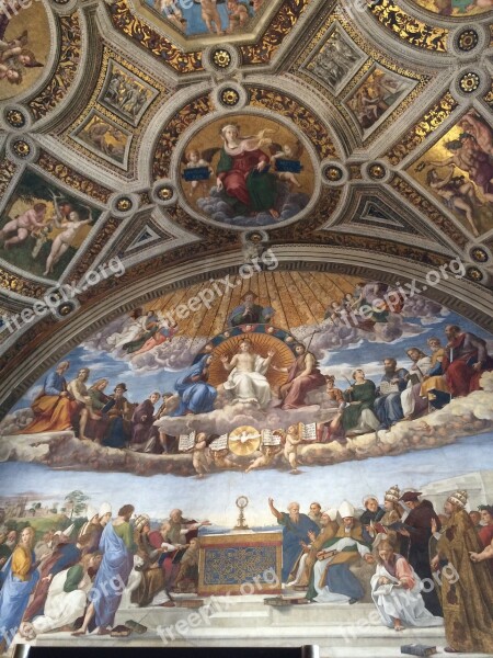 Vatican Museum Art Religion Gallery Ceiling