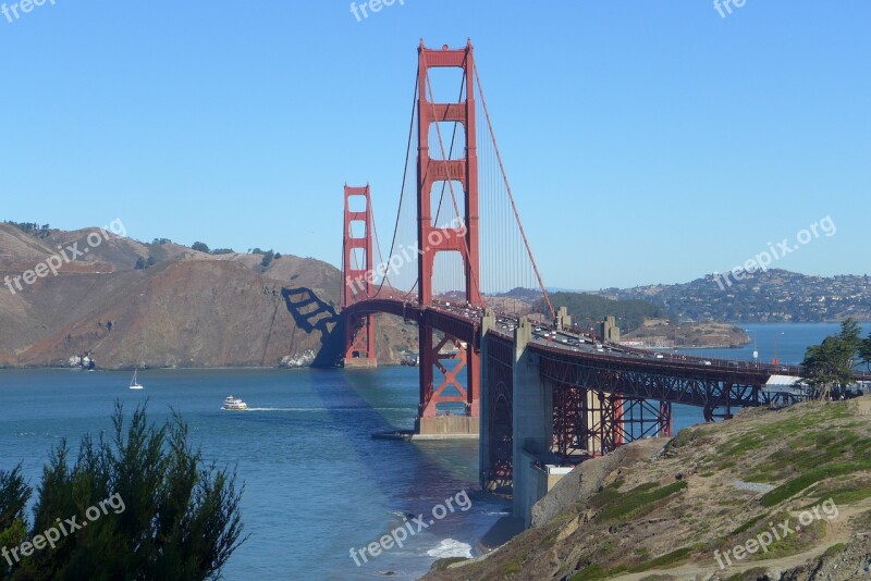 San Francisco Golden Gate Bridge Vacations America Free Photos