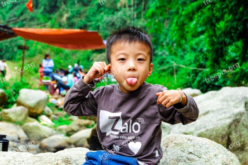 Boy Portrait Children Cute Asian