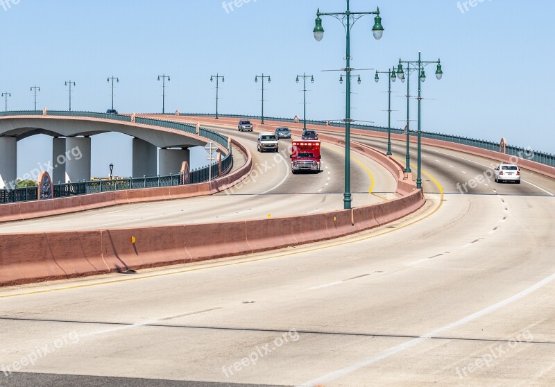 Speedway Bridge Blue Sky Free Photos