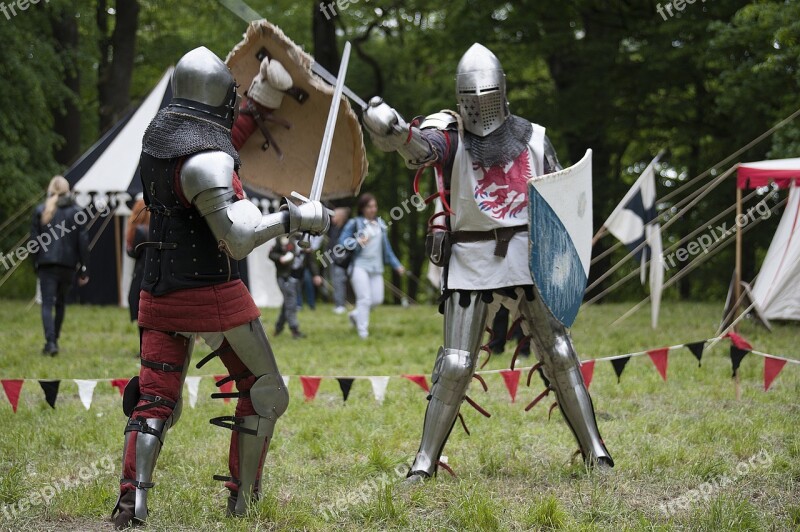 Knights Helmet Sword Shield Middle Ages