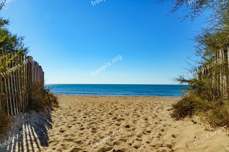 Away Beach Serignan South Of France Sand Beach