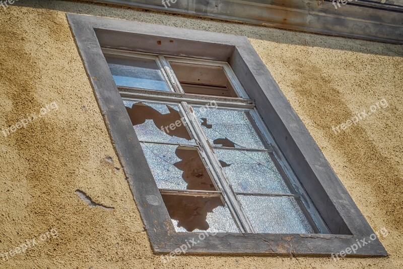 Window Old Building Destroyed Glass