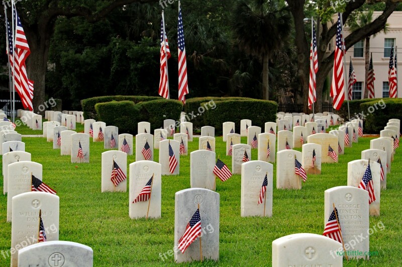 St Augustine National Cemetery Grave Markers U S