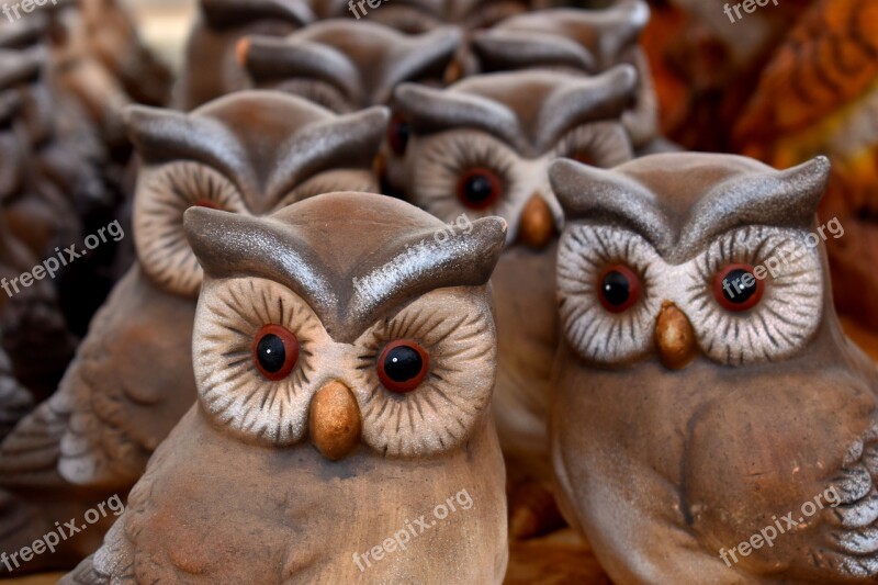 Owl Object Terracotta Owls Statuette