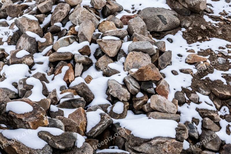 Snow Rocks Mountain Rock Nature