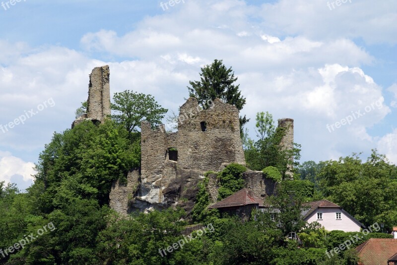 Ruins Of The Castle Neck Passau Bavaria City Of Three Rivers Ilztal