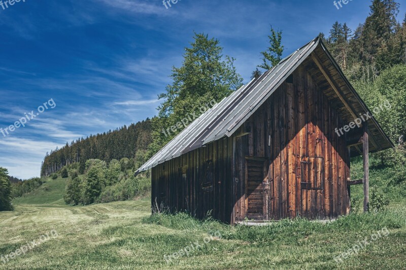 Cottage Meadow Nature Summer Alps