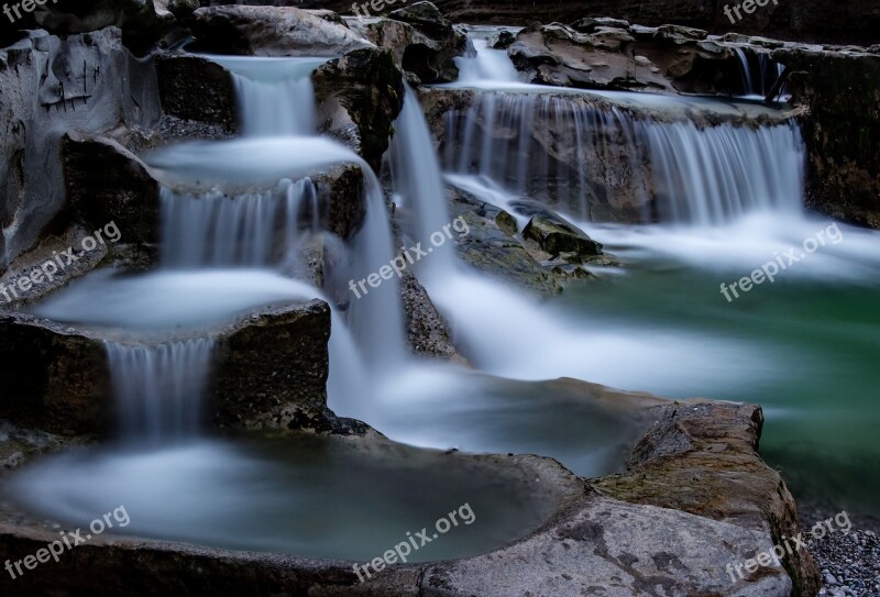 Waterfall Longexposure Volcanic Stream Spring