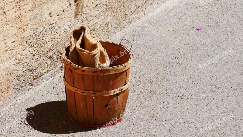 Bucket Vintage Wooden Bucket Container Antique