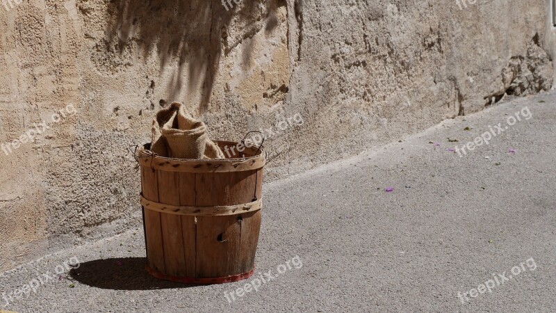 Bucket Vintage Wooden Bucket Container Antique