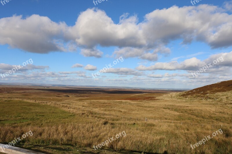 Clouds Moor Landscape Sky Yorkshire