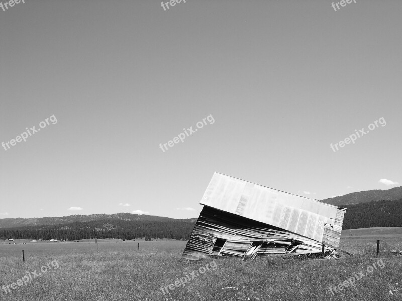 Barn Shed Collapse Country Rural