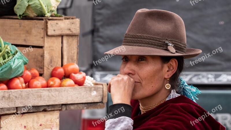 Ecuador Market Vegetables Indio Hat