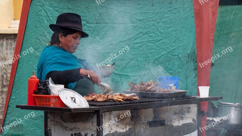 Ecuador Market Guamote Indio Barbecue