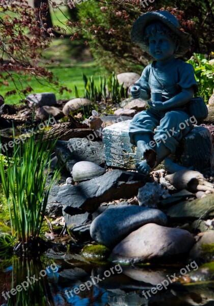 Pond Water Feature Nature Landscape Outdoor