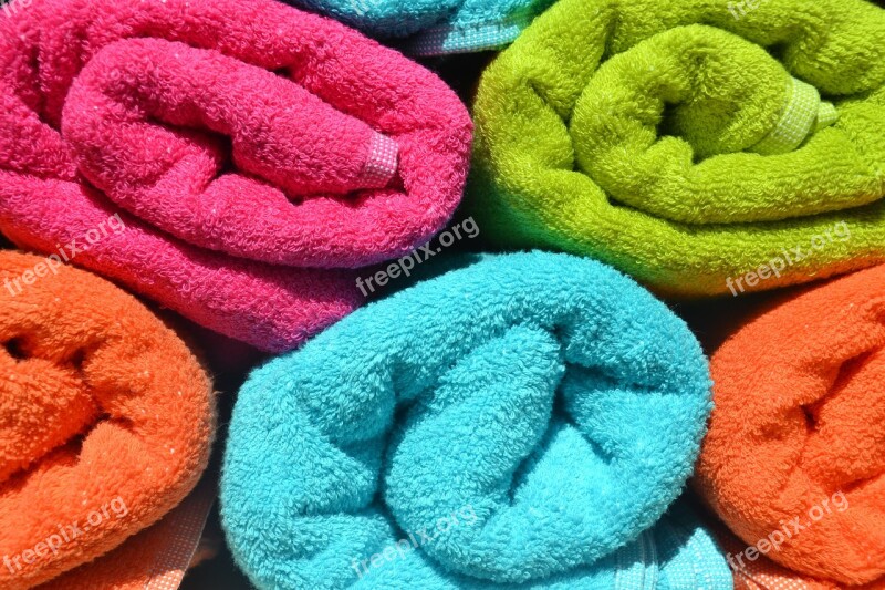 Towels Colorful Rolled Color Terry