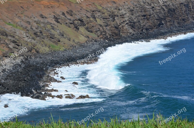 Wave Turquoise Sea Ocean Stone