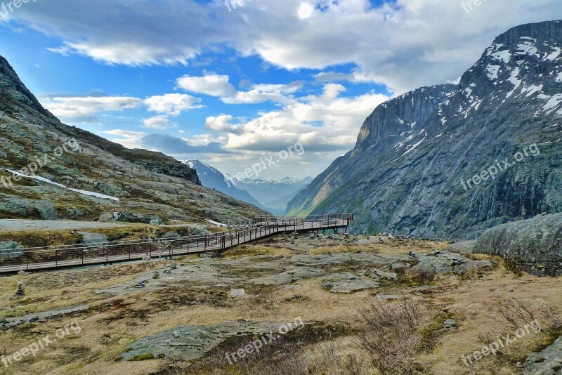 Trollstigen Norway Nature Mountains Tourism