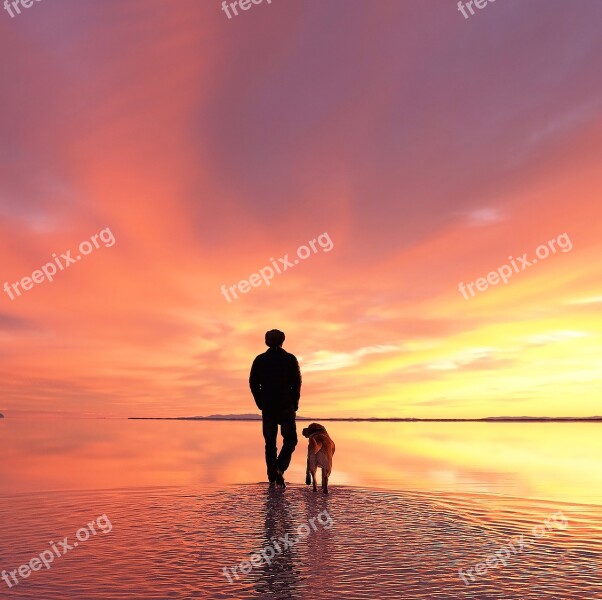 Dog Man And His Dog Labrador Bonneville Wendover