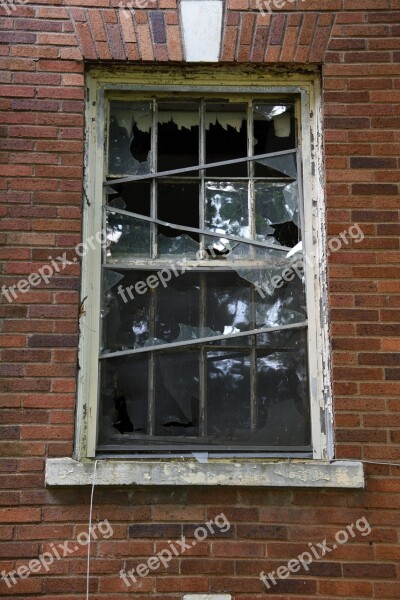 Abandoned Antique Building Broken Glass