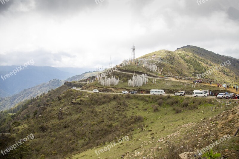 Bhutan Mountain Nature Mountains Landscape