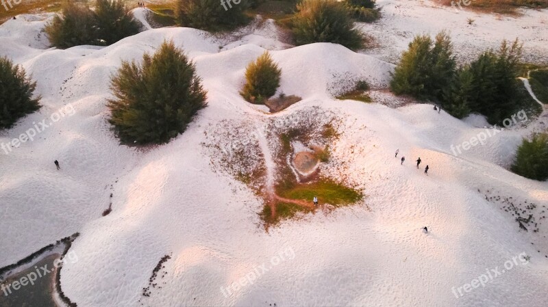 Drone Aerial View Sand Dunes Texture Dunes