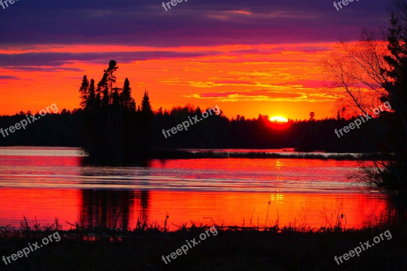 Sunset Nature Evening Twilight Water